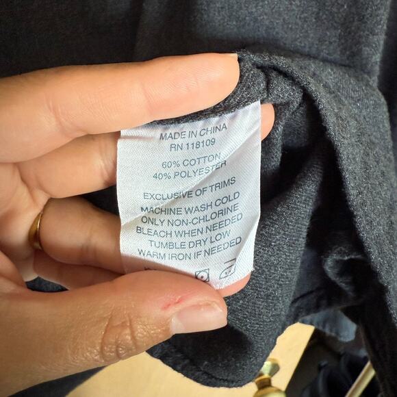 Men's Smith's Workwear Cotton Size L Dark Gray Charcoal Work Wear Button Down - Picture 3 of 7